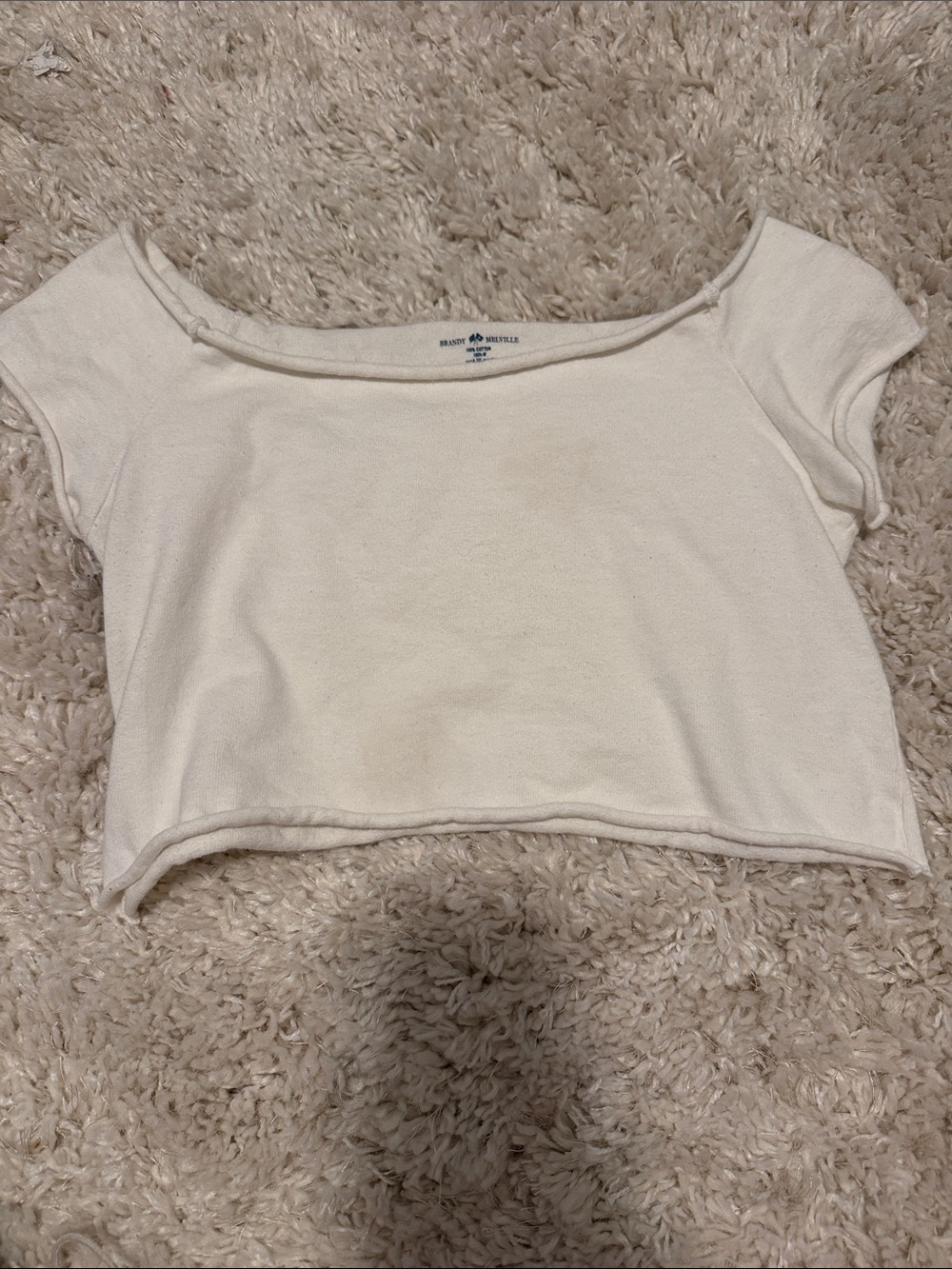 Brandy Melville White Cropped Tee